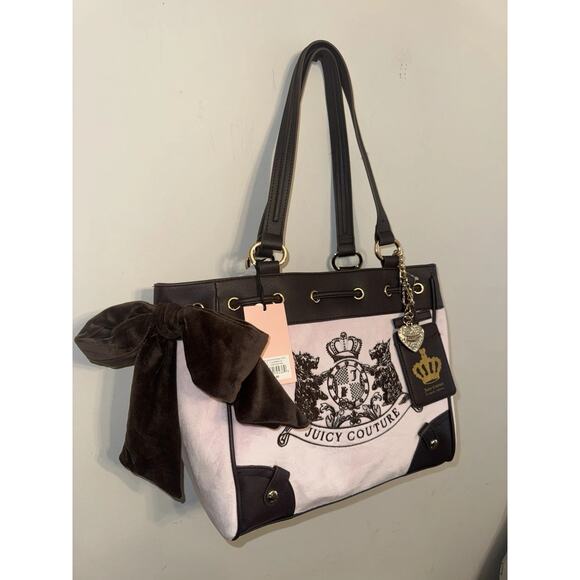 New Juicy Couture Classic Scottie Dogs Daydreamer Viral Tote Shoulder Bag Pink - Picture 5 of 5